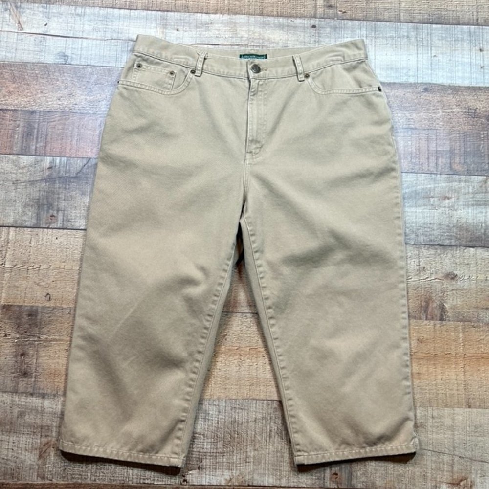Women's Lauren Jeans Company Ralph Lauren Tan Pedal Pusher Pants size 12P